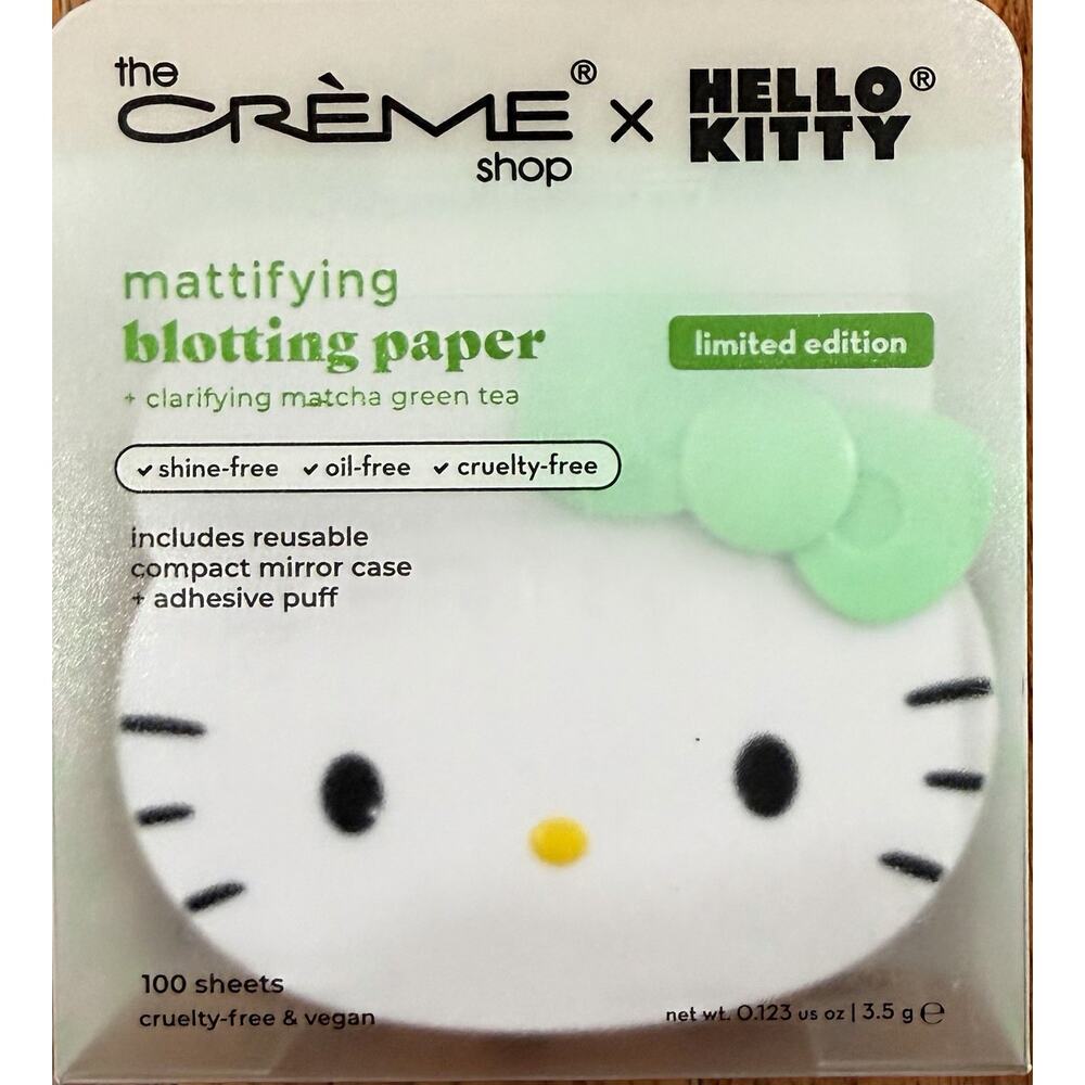 Lot of 5 The Creme Shop x Hello Kitty Matcha Blotting Paper Compact NEW - Picture 2 of 3